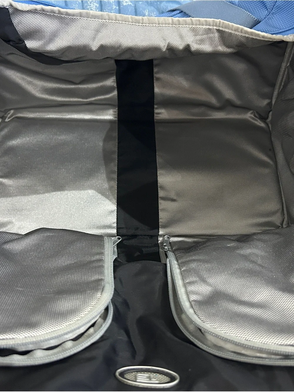 Tumi Light Blue Duffel Bag with Front & Side Pockets 21”